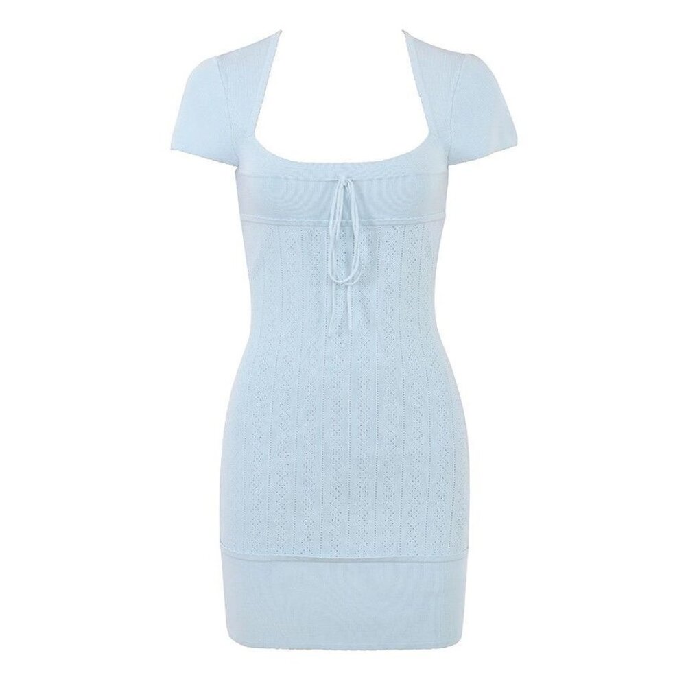 Mistress Rocks Dainty Knit Mini Dress in Blue
